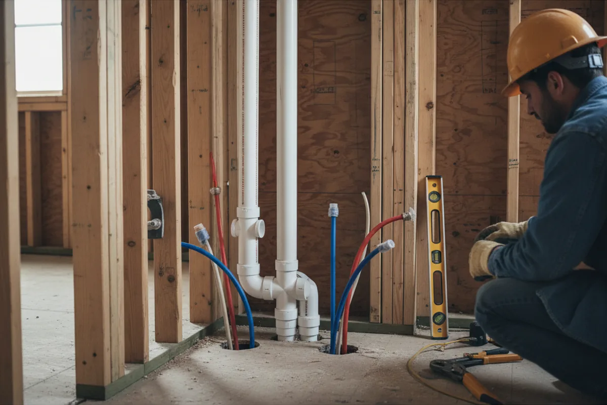 Drain and supply rough-in during Sump Pump Repair in Simi Valley