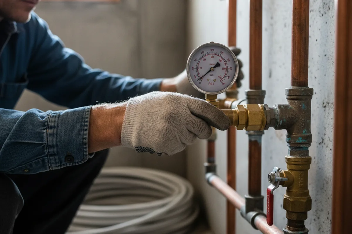Pressure testing a repaired line during Water Line Repair in Simi Valley